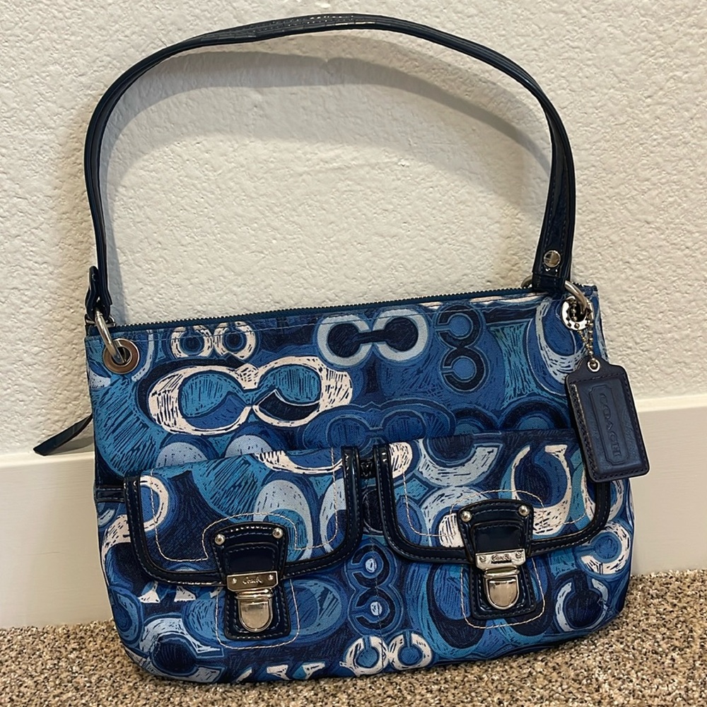 Coach Blue and White Bag
